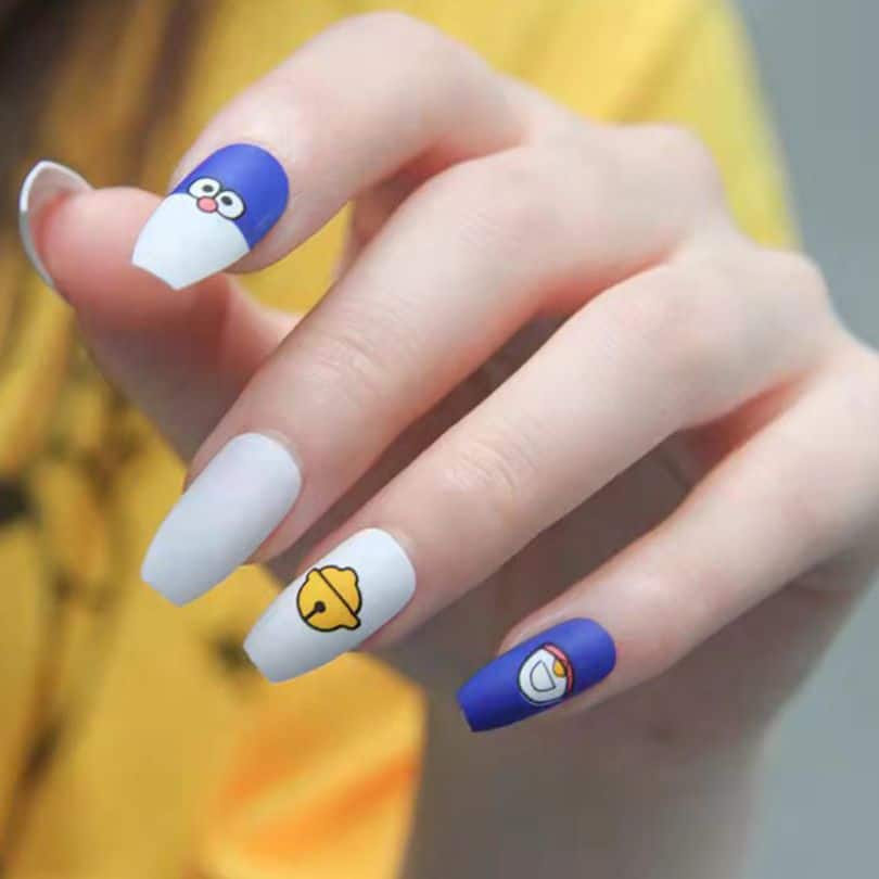 Doraemon nails. Design. Art. Anime character. | Nails, Nail art  inspiration, Nail art